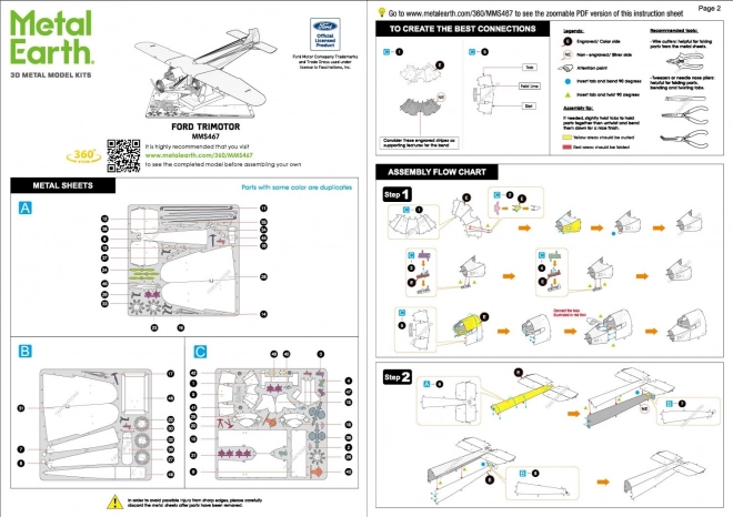 Metal Earth 3D puzzle ford trimotor