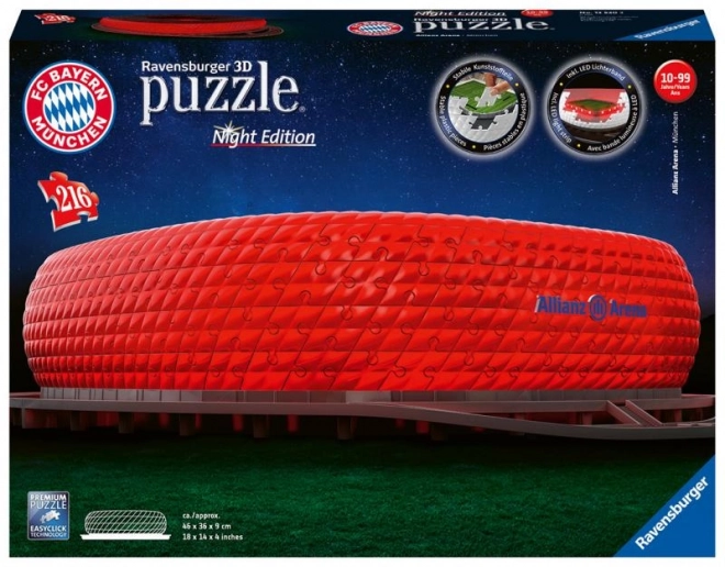 Ravensburger éjszakai 3D puzzle Allianz Arena, München 242 darabos