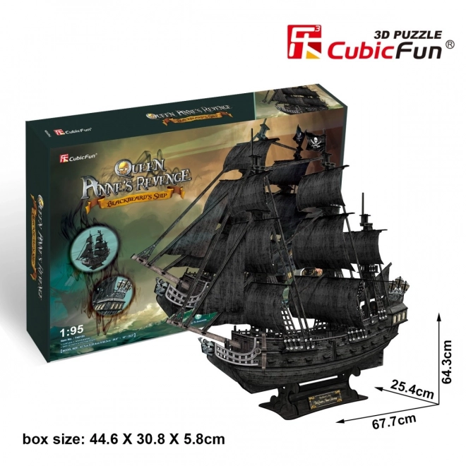 Zemsta Királynő 3D Puzzle Piratahajó Készlet