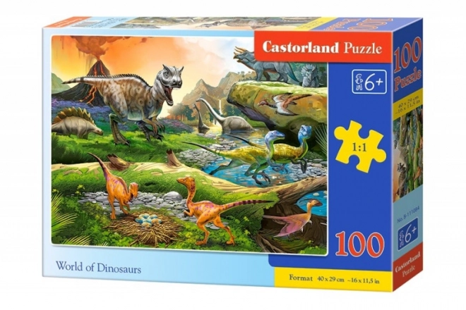 dinoszauruszok világa 100 darabos puzzle