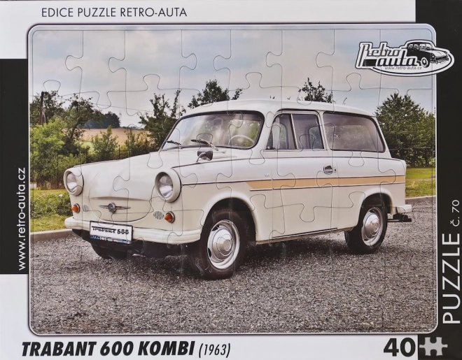 Retro autók puzzle - Trabant 600 Kombi (1963) 40 darabos