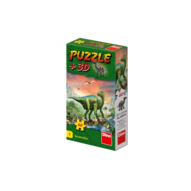 Puzzle dinoszaurusz figurával: Tyrannosaurus Rex 60 darabos