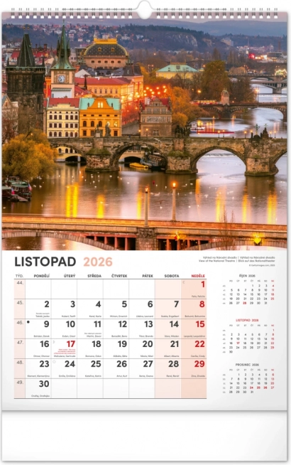 Fali Naptár Prága 2026