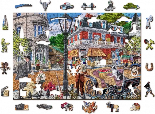 Fából készült puzzle Fő utca 2 az 1-ben