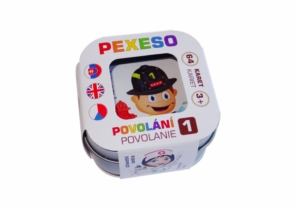 Pexeso Povolások I. vízálló 64 kártya fémdobozban 6x6x4cm 9db a dobozban