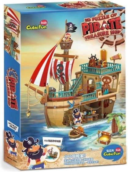 3D puzzle kalózhajó kincssel