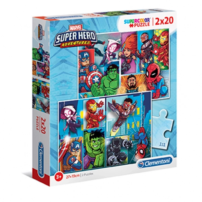 Clementoni puzzle MARVEL szuperhősök 2x20 darabos