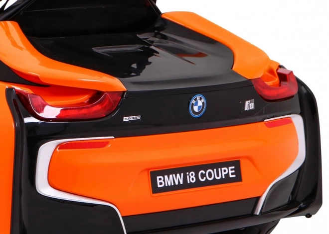 BMW I8 Lift akkumulátoros autó narancs + Távirányító + Lassú indítás + 3-pontos övek + MP3 USB + LED dióda