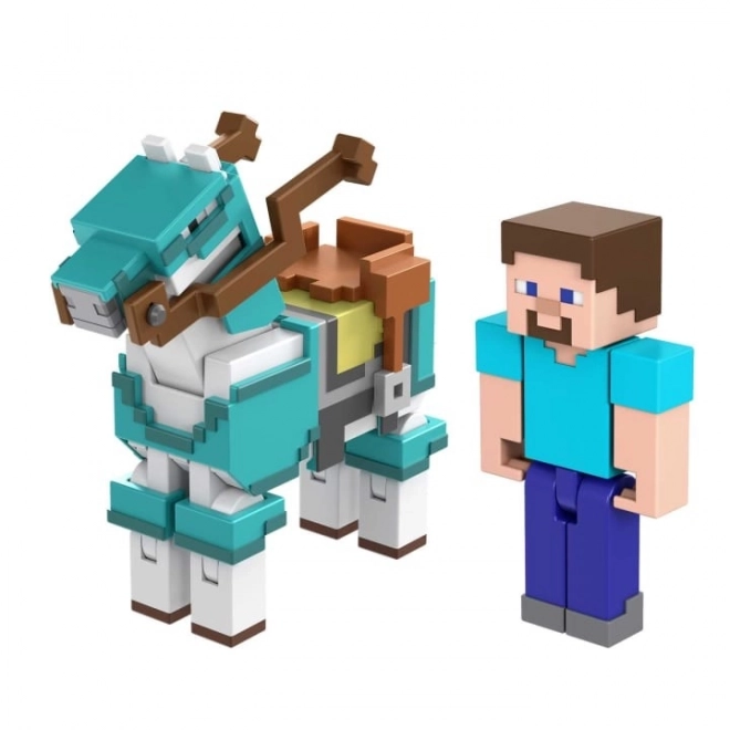 Minecraft Steve és ló figura