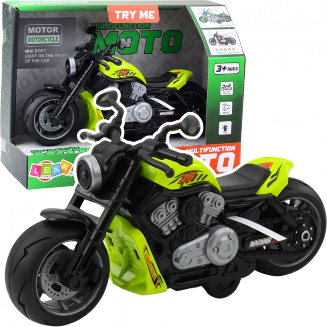 Zöld motorbicikli játék effektekkel
