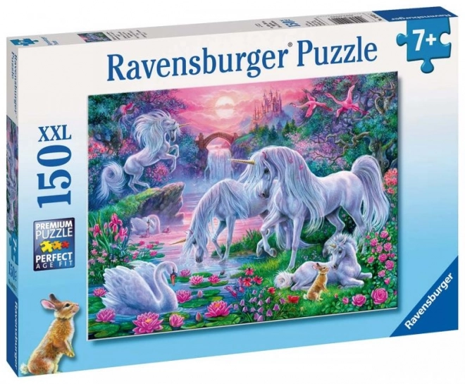 Ravensburger egyszarvúak naplementében puzzle, 150 darab