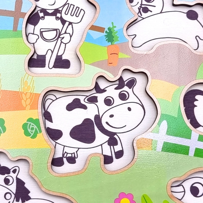 Montessori Fa Puzzle Tanyasi Csiptetőkkel a Woopie Green-től