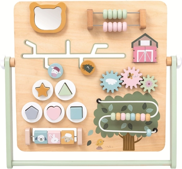Fából készült activity board – tanya, 2+ éves gyerekeknek