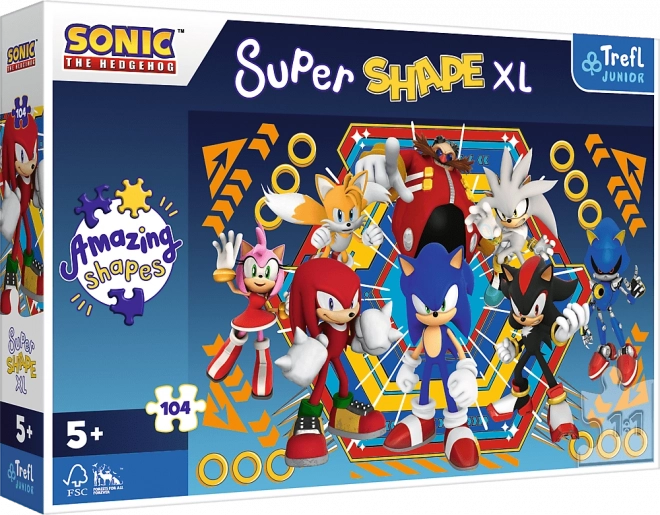 Super alakú XL Sonic Süni puzzle - 104 darabos