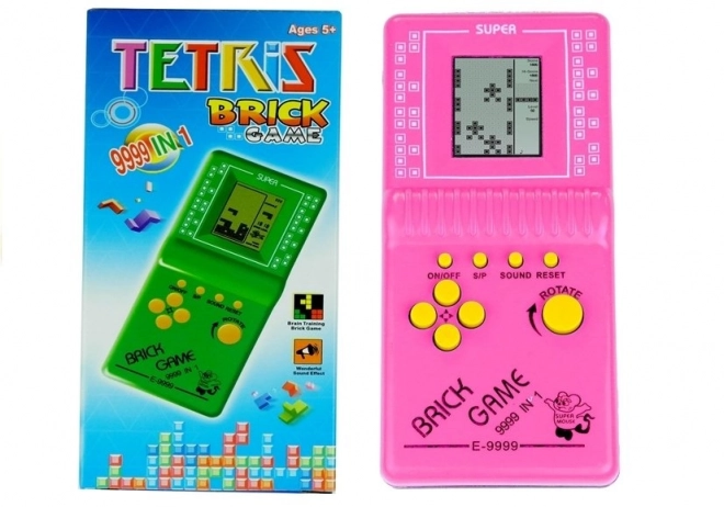 rózsaszín zsebes Tetris elektronikus játék