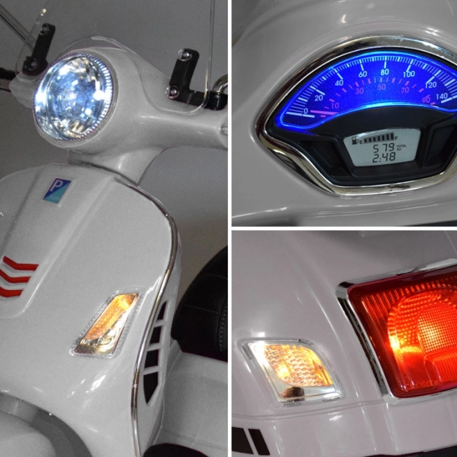 Elektromos Vespa GTS Super robogó gyerekeknek – Fehér