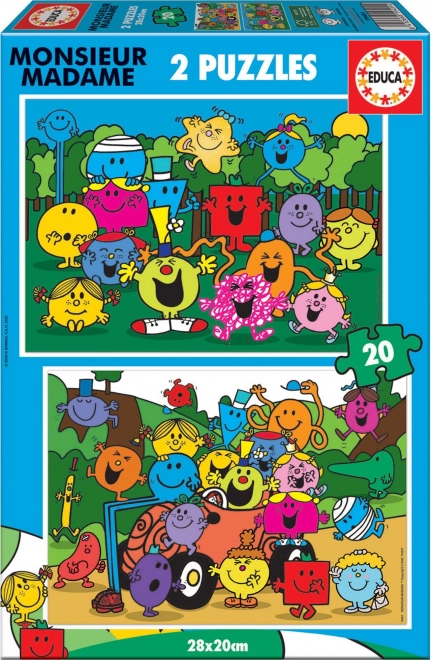 Educa monsieur madame 2x20 darabos puzzle készlet