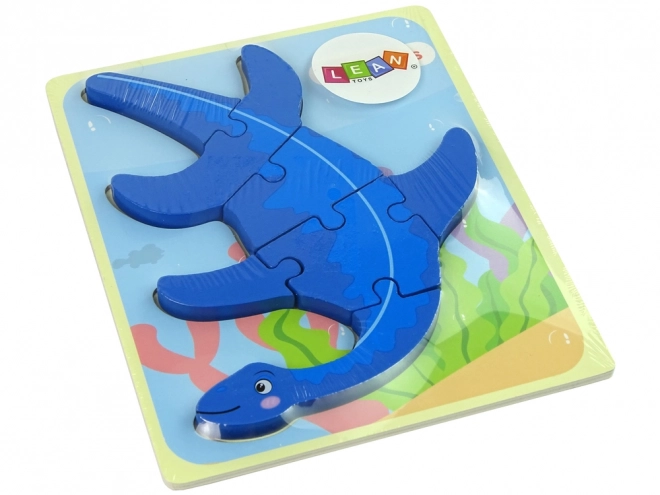 Fa dinoszaurusz puzzle pterodactyl rózsaszín és pliosaurus kék