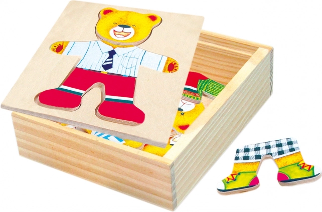 Bino puzzle öltözőszekrénnyel és medvével