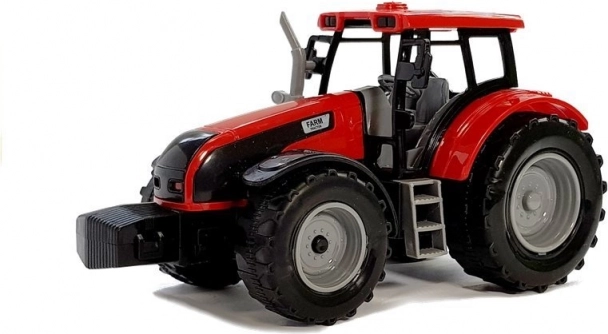 Valósághű piros traktor akciódús játékhoz