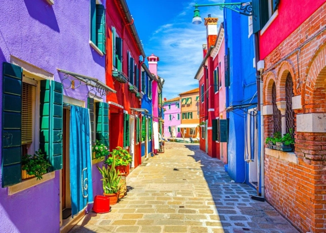 Puzzle Színes házak Burano szigetén 500 darabos