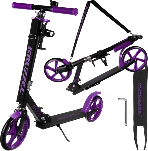 Összecsukható városi roller nagy kerekekkel (200 mm) gyerekeknek – lila