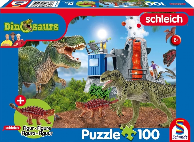 schmidt puzzle őskori Dinoszauruszok 100 darabos + Schleich figura