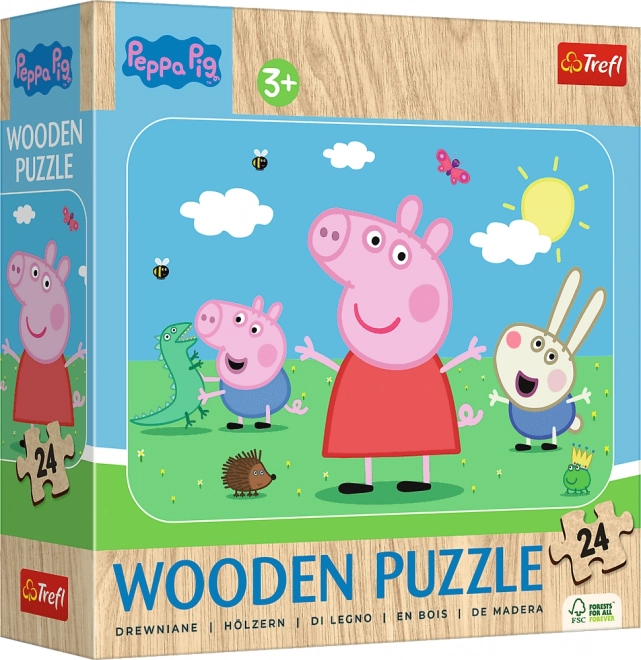 Peppa malac fa puzzle: Ismerje meg Peppát 24 darabbal