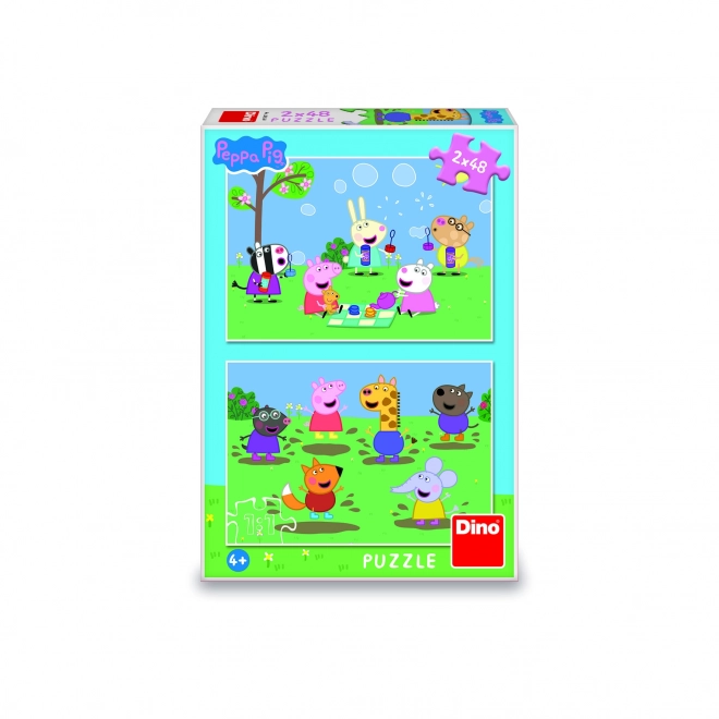 Peppa malac és barátai puzzle készlet 2x48 darab