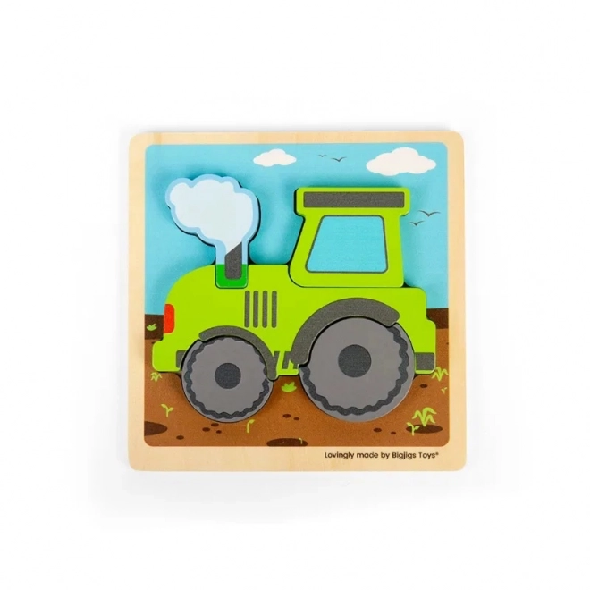 Vkládací puzzle traktor - Bigjigs Toys