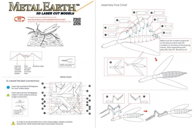 Metal Earth 3D puzzle Imádkozó Sáska