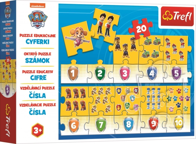 Tlapková Patrola oktató puzzle - számok