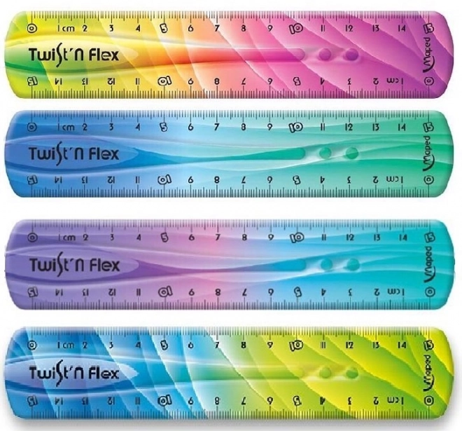 Maped Twist'n Flex szivárványos vonalzó 15 cm