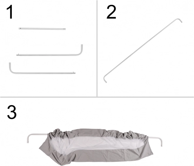 Ágyvédő leesésgátló, összecsukható, 200 cm, szürke