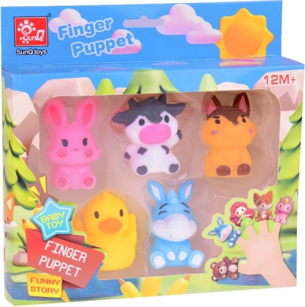 Gumi figurák farm állatok ujjra - 5 darabos készlet