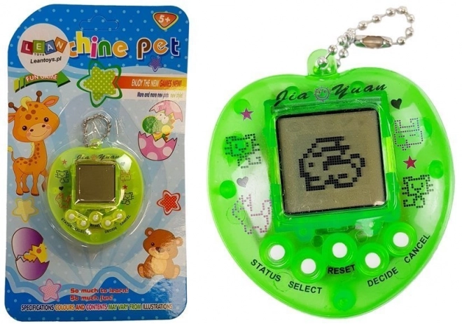 Elektronikus Tamagotchi játék zöld lánccal