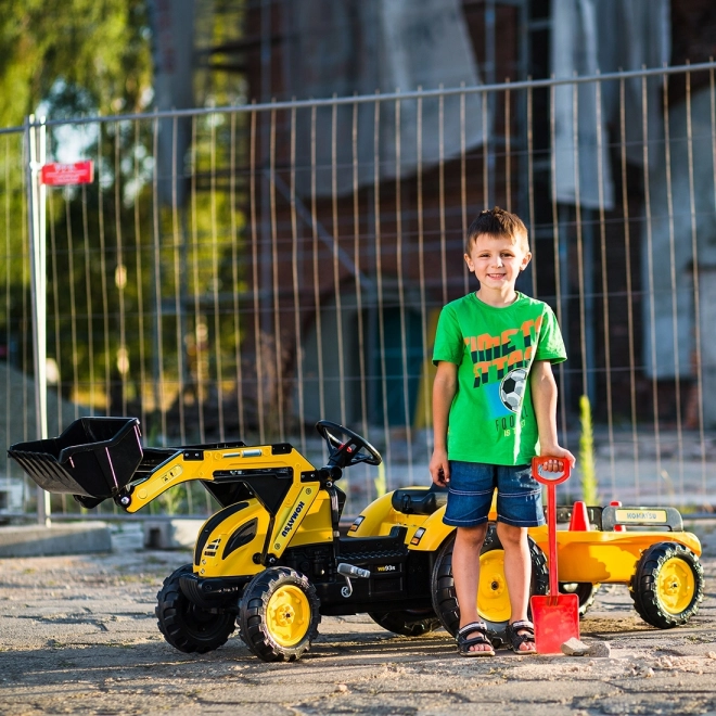 Komatsu pedál traktor elülső és hátsó kanállal és hengerrel