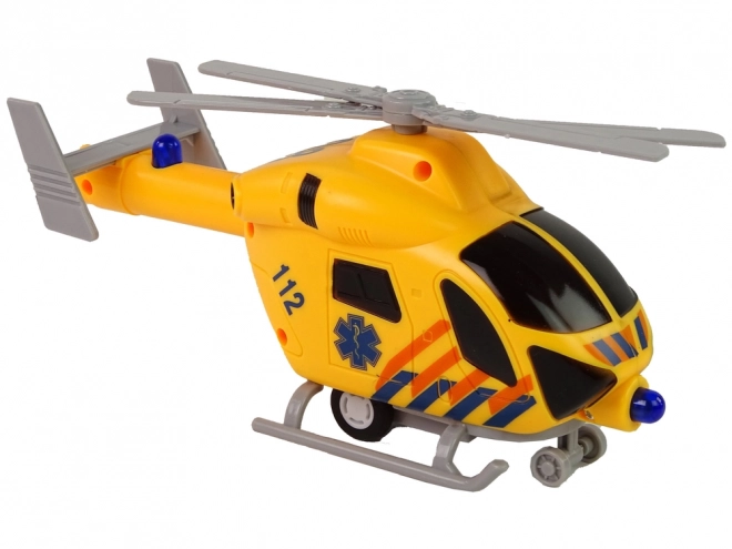 Mentőhelikopter sárga hangfény forgópropeller
