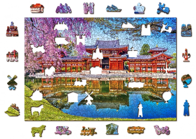 Fa puzzle Byodo-in Templom, Kyoto, Japán 2 az 1-ben