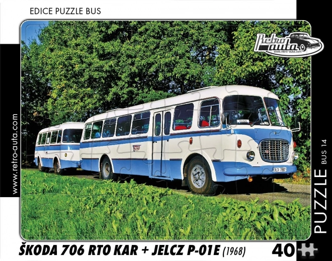 Retro járművek puzzle Škoda 706 RTO és Jelcz P-01E