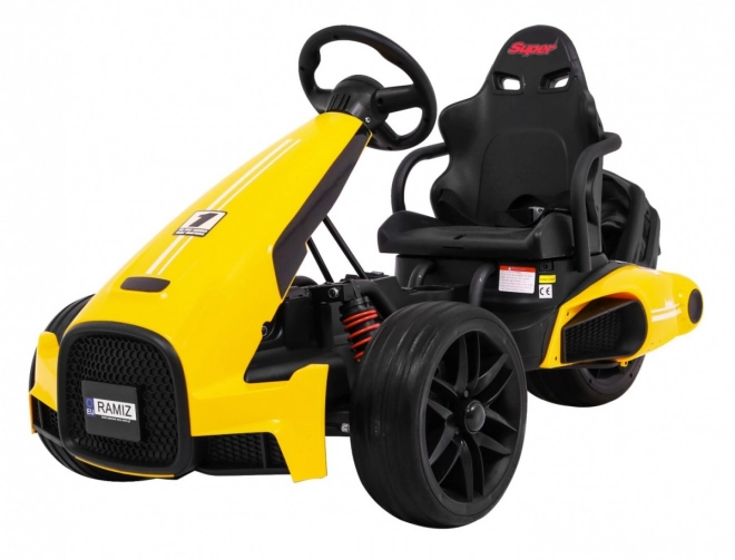 Gyermek akkumulátoros gokart Bolid XR-1 sárga + állítható kormány + formázott ülés