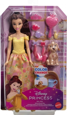 Disney Hercegnő Belle kiskutyával – fürdető és styling szett