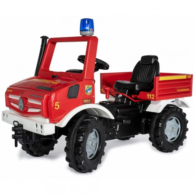 Gyermek tűzoltóautó Mercedes Unimog pedálos