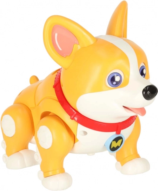Interaktív robot corgi kutyus világító fülekkel és zenével