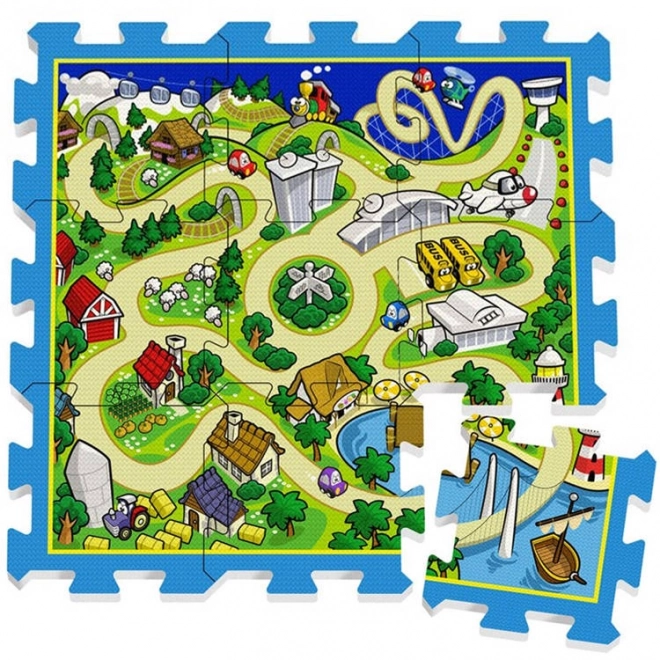 Puha Utcai Versenypálya Puzzle Szőnyeg