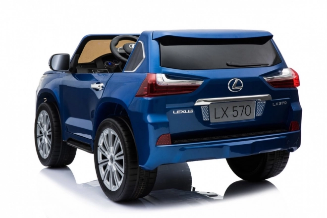 Lexus LX570 Kézzel festett autó gyerekeknek 2 fő részére - Kék + távirányító + EVA kerekek + rádió LED MP3-mal