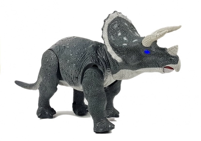 Nagy szürke Triceratops dinoszaurusz elemes játék