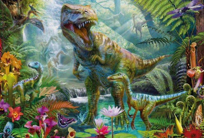 Schmidt dinoszauruszos puzzle 4 az 1-ben fém bőröndben