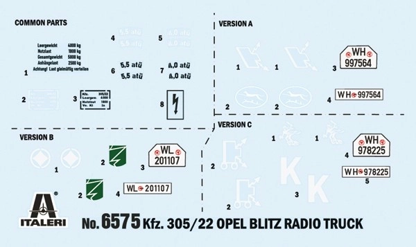 Opel Blitz rádió teherautó műanyag modell