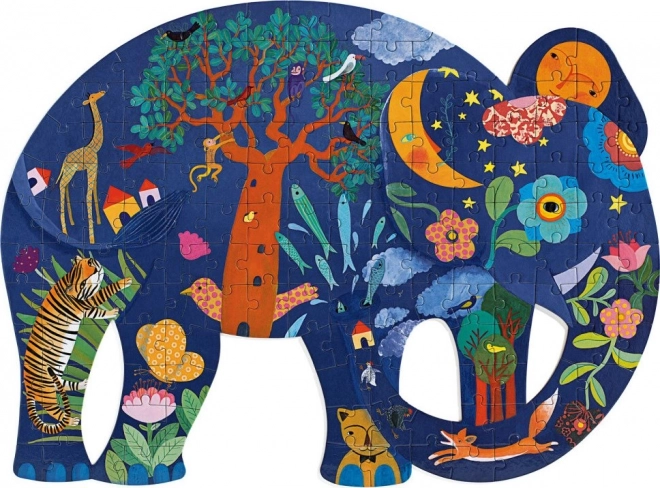 DJECO Körvonalas puzzle Elefánt 150 darab